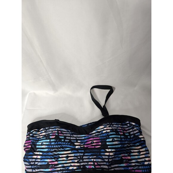 Womens Floral Multicolor One Peice Swimsuit Size 22 By Cactus- Missing Strap - Picture 9 of 15